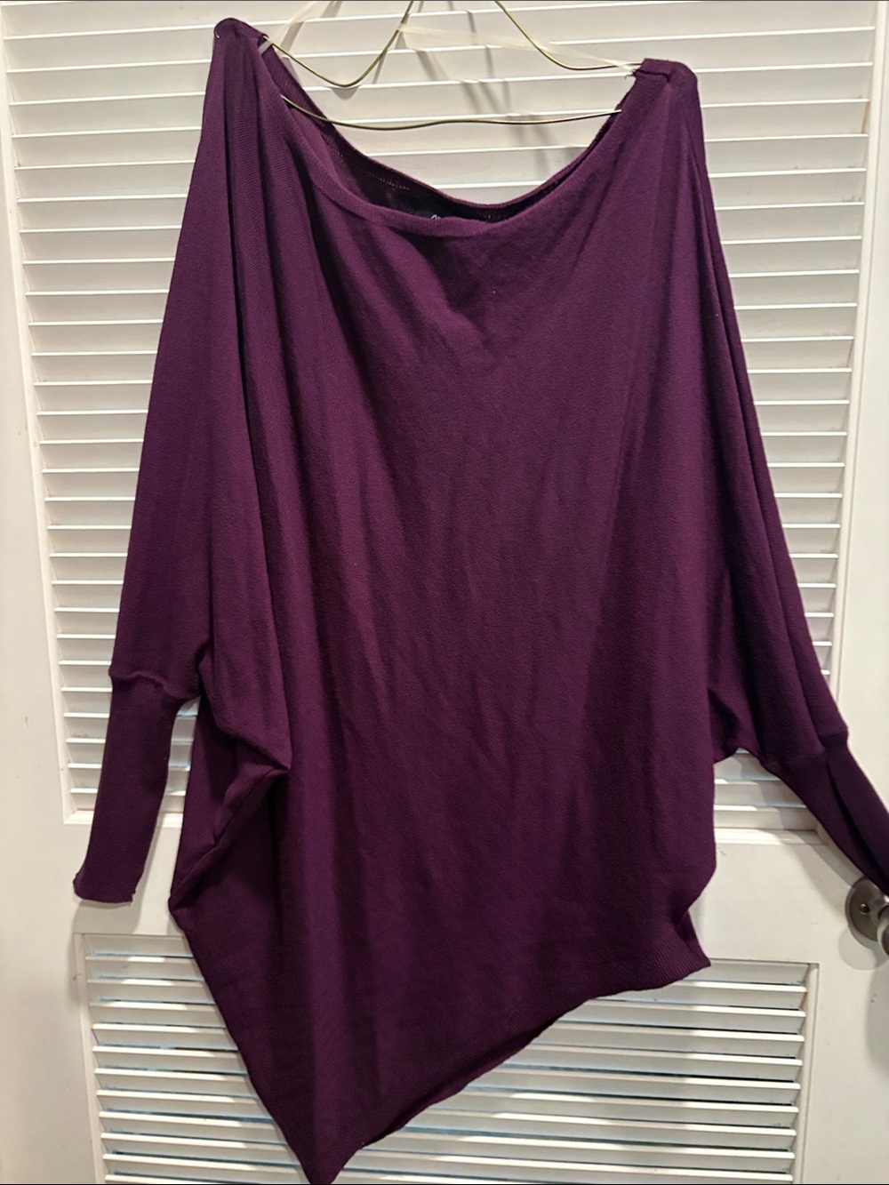 Ashley Stewart Plum Asymmetric Oversized Tunic